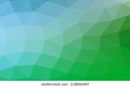 Light Blue, Green vector abstract polygonal abstract polygonal. Geometric illustration in Origami style with gradient.  The completely new template can be used for your brand book.