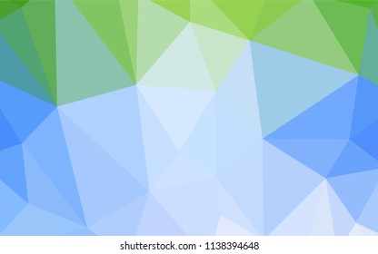 Light Blue, Green vector abstract polygonal template. Polygonal abstract illustration with gradient. Triangular pattern for your design.