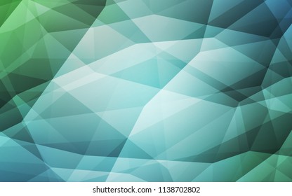 Light Blue, Green vector abstract polygonal template. Geometric illustration in Origami style with gradient.  A new texture for your web site.