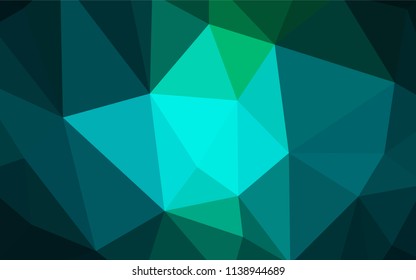 Light Blue, Green vector abstract mosaic pattern. Colorful illustration in polygonal style with gradient. Triangular pattern for your design.