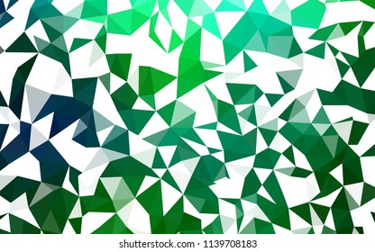 Light Blue, Green vector abstract mosaic backdrop. Triangular geometric sample with gradient.  Textured pattern for your backgrounds.