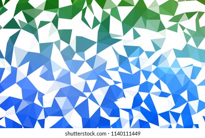 Light Blue, Green vector abstract polygonal template. Colorful illustration in abstract style with triangles. Best triangular design for your business.
