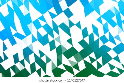 Light Blue, Green vector abstract polygonal template. Shining illustration, which consist of triangles. A new texture for your design.