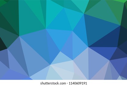Light Blue, Green vector abstract mosaic backdrop. Triangular geometric sample with gradient.  New template for your brand book.