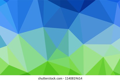 Light Blue, Green vector abstract polygonal pattern. Triangular geometric sample with gradient.  Textured pattern for your backgrounds.