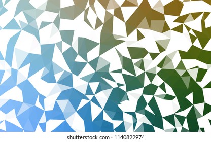 Light Blue, Green vector abstract polygonal background. Geometric illustration in Origami style with gradient.  Brand new style for your business design.