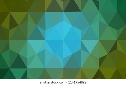 Light Blue, Green vector abstract mosaic background. Triangular geometric sample with gradient.  A completely new design for your leaflet.