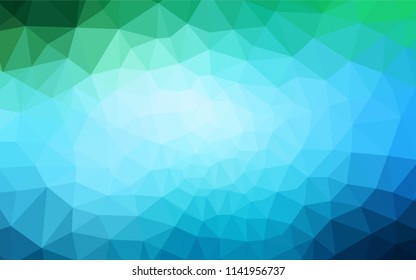 Light Blue, Green vector abstract mosaic background. Creative illustration in halftone style with triangles. A completely new design for your leaflet.