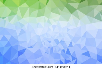 Light Blue, Green vector abstract polygonal background. Modern abstract illustration with triangles. A completely new design for your leaflet.