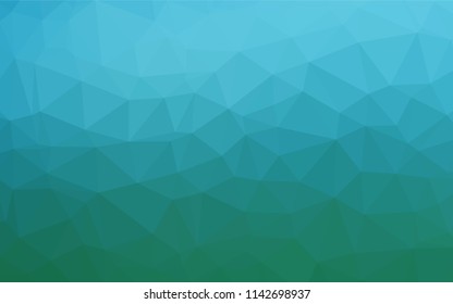 Light Blue, Green vector abstract polygonal layout. A vague abstract illustration with gradient. The best triangular design for your business.