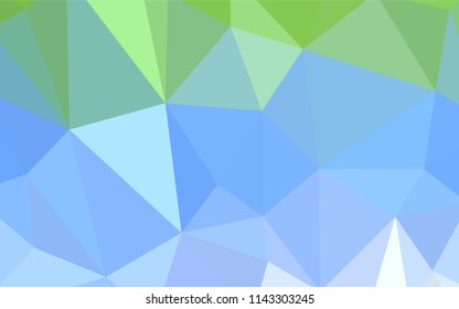 Light Blue, Green vector abstract polygonal template. Shining colorful illustration with triangles. A new texture for your web site.