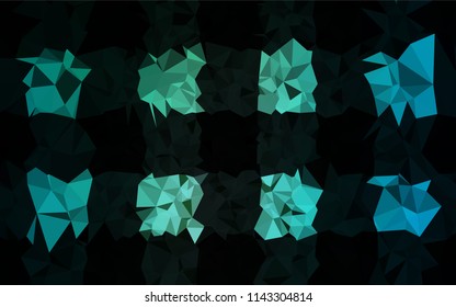 Light Blue, Green vector abstract mosaic background. Triangular geometric sample with gradient.  The completely new template can be used for your brand book.