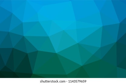 Light Blue, Green vector abstract mosaic background. Geometric illustration in Origami style with gradient.  The elegant pattern can be used as part of a brand book.