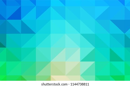 Light Blue, Green vector abstract mosaic backdrop. Triangular geometric sample with gradient.  A completely new design for your leaflet.