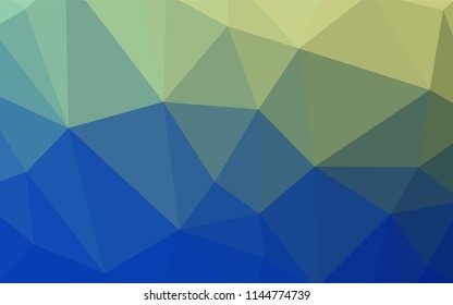 Light Blue, Green vector abstract mosaic background. Elegant bright polygonal illustration with gradient. Best triangular design for your business.
