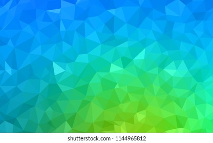 Light Blue, Green vector abstract polygonal pattern. Shining polygonal illustration, which consist of triangles. Pattern for a brand book's backdrop.