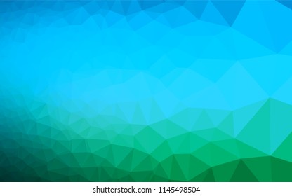 Light Blue, Green vector abstract mosaic background. Shining illustration, which consist of triangles. The polygonal design can be used for your web site.