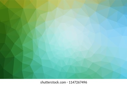 Light Blue, Green vector abstract polygonal pattern. Creative illustration in halftone style with triangles. Template for cell phone's backgrounds.