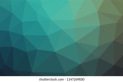 Light Blue, Green vector abstract mosaic backdrop. Triangular geometric sample with gradient.  A completely new design for your business.