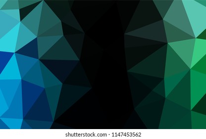 Light Blue, Green vector abstract polygonal texture. Shining illustration, which consist of triangles. The polygonal design can be used for your web site.