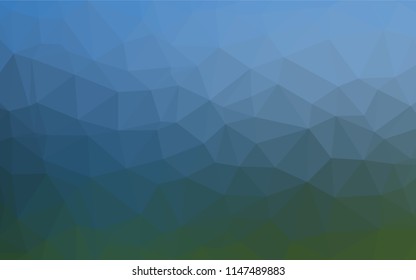 Light Blue, Green vector abstract polygonal layout. Creative illustration in halftone style with gradient. Triangular pattern for your business design.