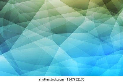 Light Blue, Green vector abstract mosaic background. Shining polygonal illustration, which consist of triangles. Template for cell phone's backgrounds.