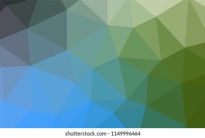 Light Blue, Green vector abstract mosaic backdrop. Creative illustration in halftone style with triangles. Pattern for a brand book's backdrop.