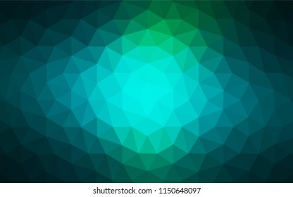 Light Blue, Green vector abstract mosaic backdrop. Triangular geometric sample with gradient.  Triangular pattern for your design.