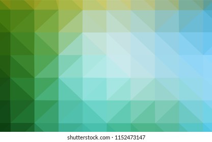 Light Blue, Green vector abstract mosaic backdrop. Geometric illustration in Origami style with gradient.  New template for your brand book.