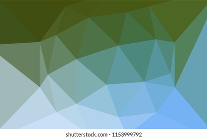 Light Blue, Green vector abstract mosaic pattern. Triangular geometric sample with gradient.  Brand new style for your business design.