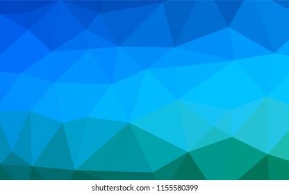 Light Blue, Green vector abstract mosaic pattern. Geometric illustration in Origami style with gradient.  The textured pattern can be used for background.