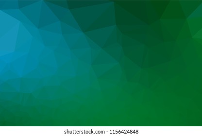 Light Blue, Green vector abstract polygonal cover. Shining illustration, which consist of triangles. The best triangular design for your business.