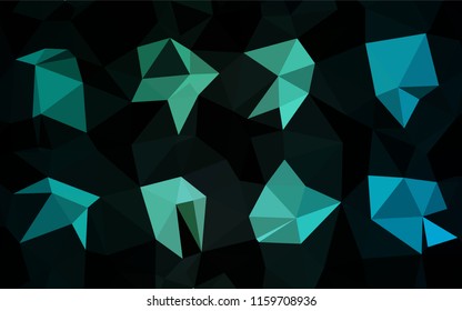 Light Blue, Green vector abstract mosaic pattern. Creative illustration in halftone style with gradient. The polygonal design can be used for your web site.