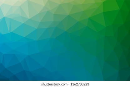 Light Blue, Green vector abstract polygonal texture. Shining illustration, which consist of triangles. A completely new template for your business design.