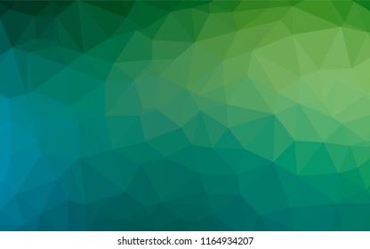 Light Blue, Green vector abstract mosaic background. Geometric illustration in Origami style with gradient.  Brand new style for your business design.