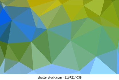 Light Blue, Green vector abstract mosaic background. Triangular geometric sample with gradient.  Triangular pattern for your design.