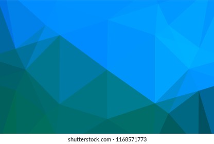 Light Blue, Green vector abstract polygonal cover. Brand new colored illustration in blurry style with gradient. The elegant pattern can be used as part of a brand book.