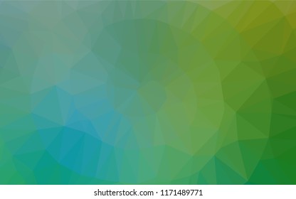 Light Blue, Green vector abstract mosaic pattern. Geometric illustration in Origami style with gradient.  Brand new design for your business.