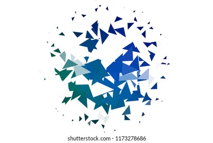 Light Blue, Green vector abstract colorful background, which consist of triangles. Pattern with colored triangles on white background.