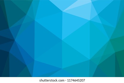 Light Blue, Green vector abstract mosaic pattern. Triangular geometric sample with gradient.  The elegant pattern can be used as part of a brand book.