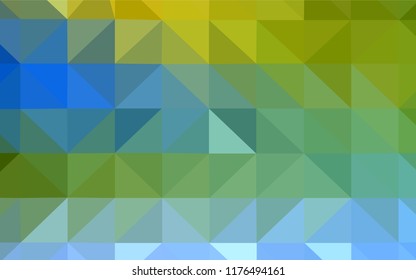 Light Blue, Green vector abstract mosaic background. Geometric illustration in Origami style with gradient.  New template for your brand book.