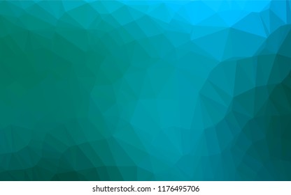 Light Blue, Green vector abstract mosaic pattern. Glitter abstract illustration with an elegant design. The best triangular design for your business.
