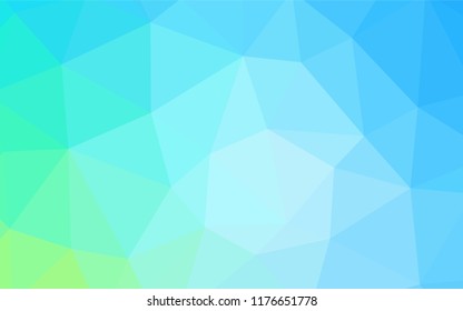 Light Blue, Green vector abstract mosaic pattern. Glitter abstract illustration with an elegant triangles. Brand new design for your business.