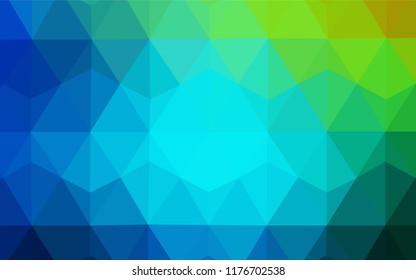 Light Blue, Green vector abstract polygonal background. Creative illustration in halftone style with triangles. Pattern for a brand book's backdrop.