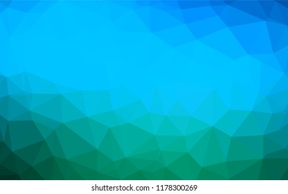 Light Blue, Green vector abstract mosaic pattern. Shining illustration, which consist of triangles. The template can be used as a background for cell phones.