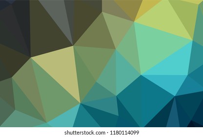 Light Blue, Green vector abstract mosaic pattern. A sample with polygonal shapes. Best triangular design for your business.