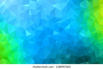 Light Blue, Green vector abstract polygonal template. Polygonal abstract illustration with gradient. Triangular pattern for your design.