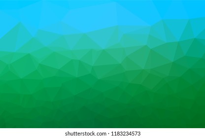 Light Blue, Green vector abstract polygonal texture. Shining illustration, which consist of triangles. Triangular pattern for your business design.