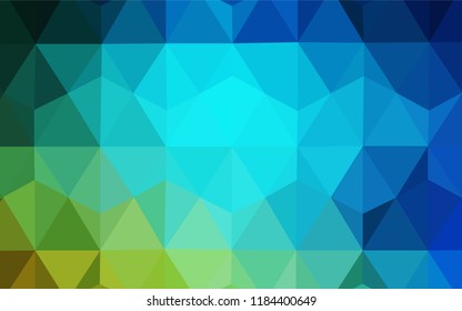 Light Blue, Green vector abstract mosaic backdrop. Triangular geometric sample with gradient.  Template for cell phone's backgrounds.