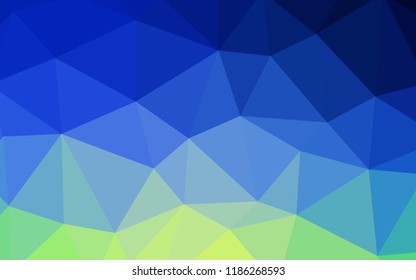 Light Blue, Green vector abstract mosaic pattern. A sample with polygonal shapes. Triangular pattern for your design.